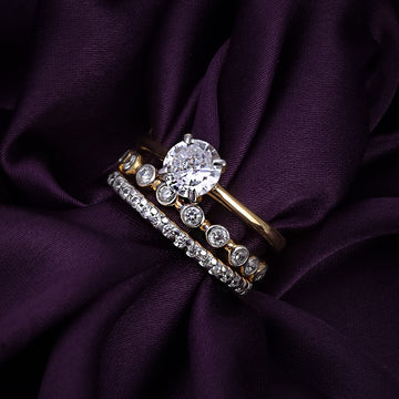Adira Stackable Diamond Rings 92.5 Sterling Silver