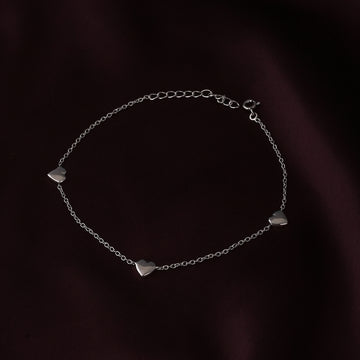 Heartfelt Elegance Anklet in 92.5 Sterling Silver