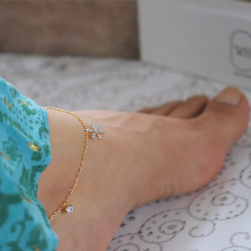 Daisy Love Anklet in 92.5 Sterling Silver