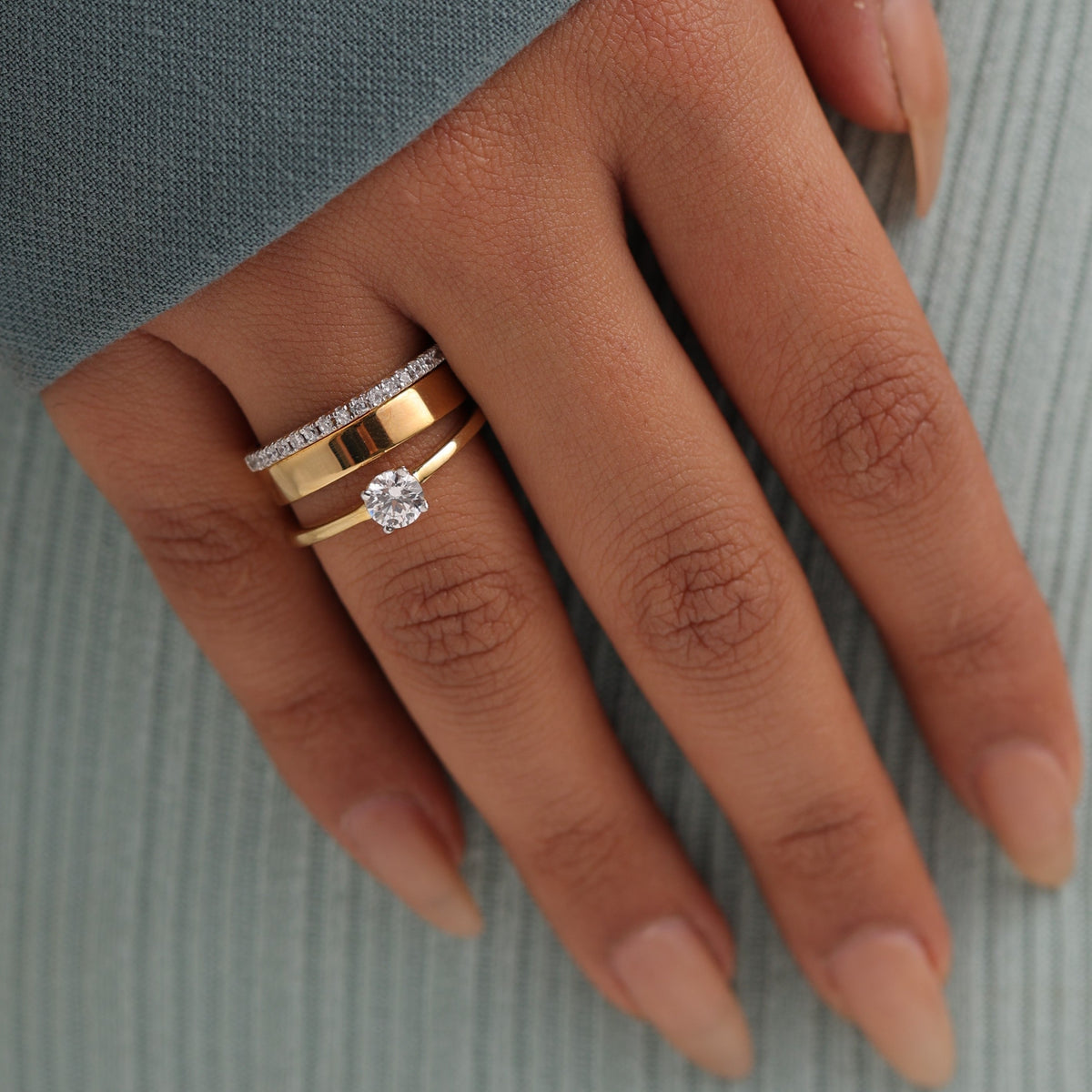 Stack With Trinity Ring Trinity Fusion Stackable Rings