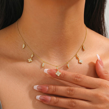 Zariah Bloom Drop Necklace in 92.5 Sterling Silver