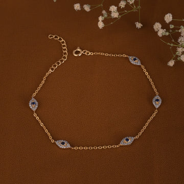 Sterling Silver Evil Eye Anklet