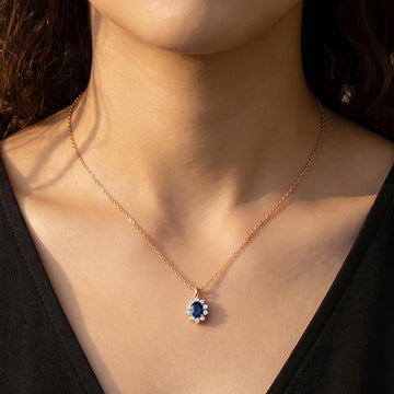 Royal Blue Gem Pendant in 92.5 Sterling Silver