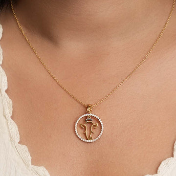 Ganpati Circle Necklace in 92.5 Sterling Silver
