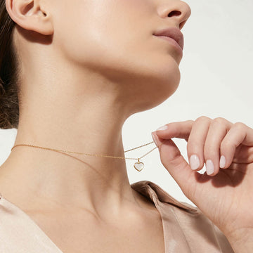 Sweetheart Mother of Pearl Necklace in 92.5 Sterling Silver