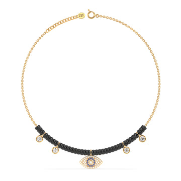 Evil Eye Protection Anklet in 92.5 Sterling Silver