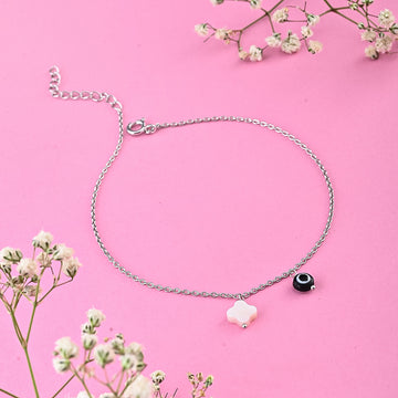Noor Evil Eye Anklet in 92.5 Sterling Silver