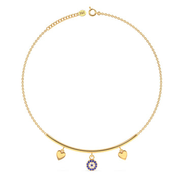 Mystic Eye Heart Anklet in 92.5 Sterling Silver