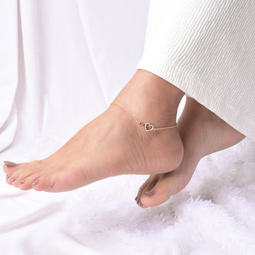 Pure Heart Infinity Anklet in 92.5 Sterling Silver