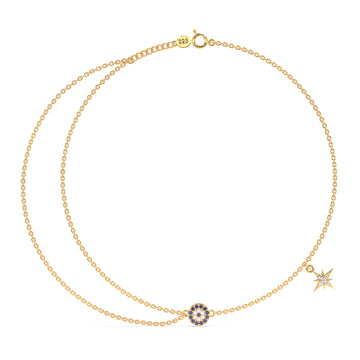 Starlight Protective Adjustable Anklet in 92.5 Sterling Silver