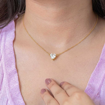 Solitaire Heart Pendant set