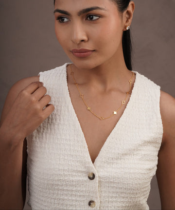 Golden Clover Path Necklace