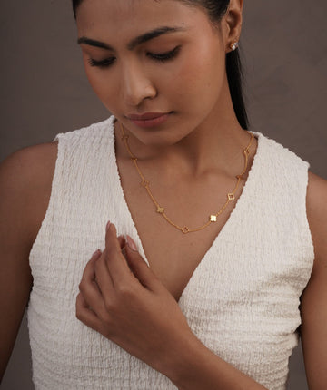 Golden Clover Path Necklace