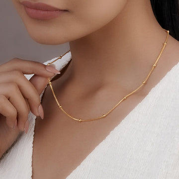 Beaded Luxe Chain Necklace in 92.5 Sterling Silver