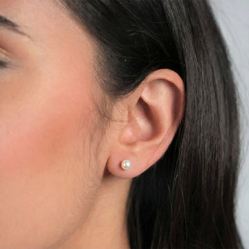 Classic Pearl Solitaire Earrings
