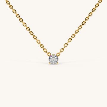 Classic Solitaire Necklace in 92.5 Sterling Silver