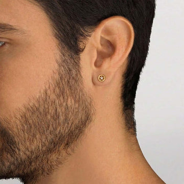 Celestial Compass Men's Stud in 92.5 Sterling Silver