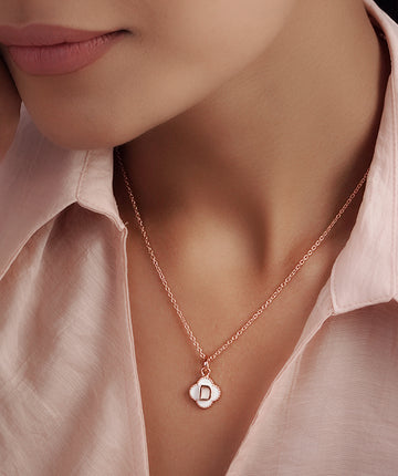 Luck Clover Initial Necklace