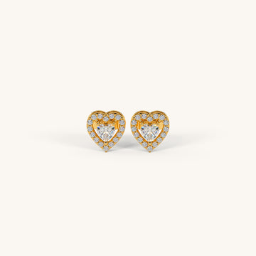Heart Glow Studs in 92.5 Sterling Silver