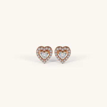 Heart Glow Studs in 92.5 Sterling Silver