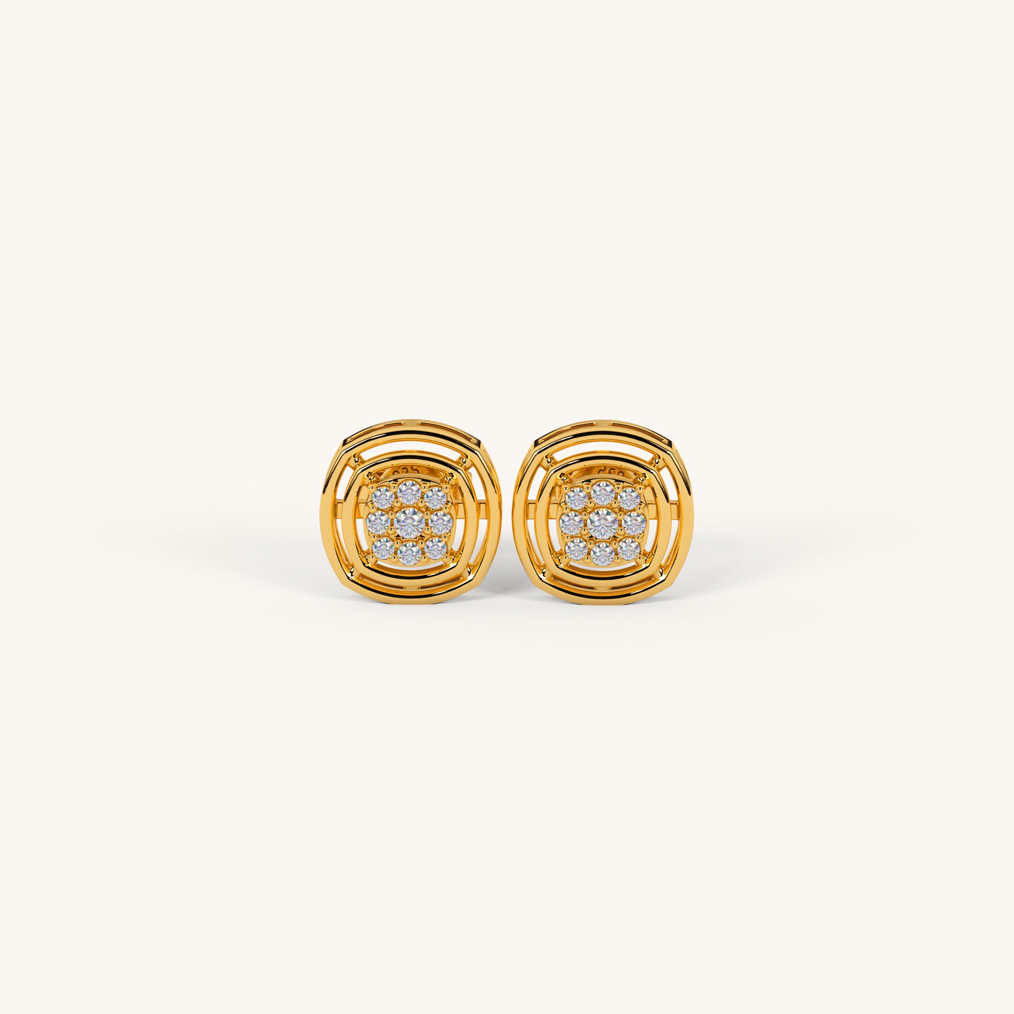 Aura Grid Studs in 92.5 Sterling Silver
