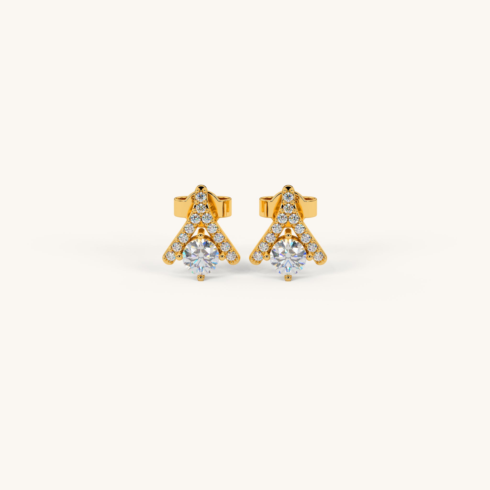 Meru Diamond Stud Earrings in 92.5 Sterling Silver