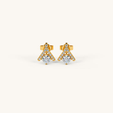 Meru Diamond Stud Earrings in 92.5 Sterling Silver