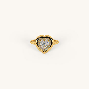 Heart Halo Ring in 92.5 Sterling Silver