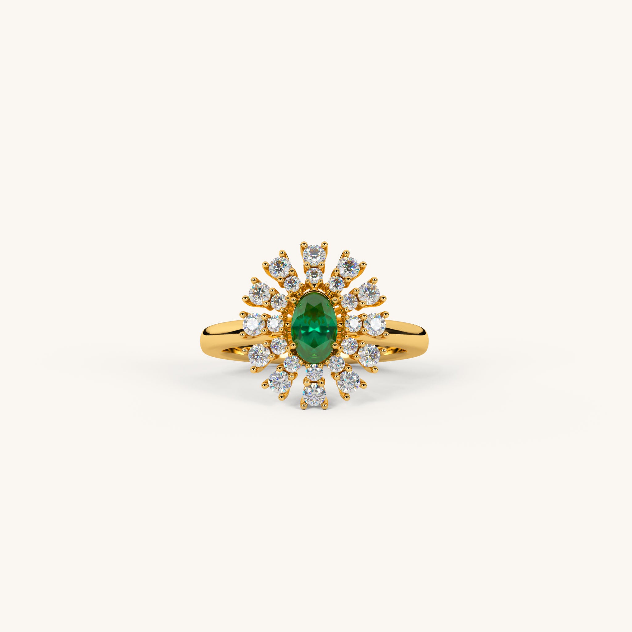 Emerald Bloom Statement Ring in 92.5 Sterling Silver