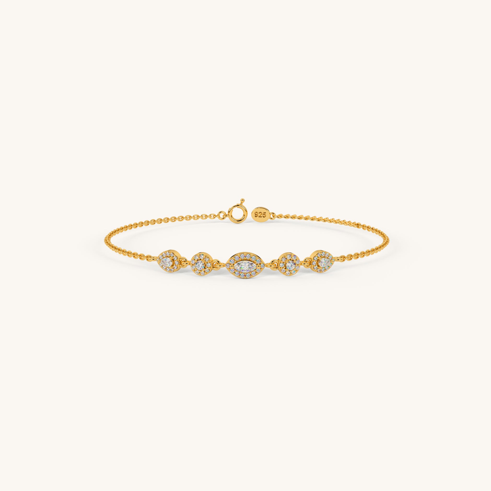 Royal Trinity Diamond Bracelet in 92.5 Sterling Silver