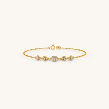 Royal Trinity Diamond Bracelet in 92.5 Sterling Silver