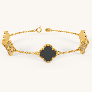 Midnight Love Clover Bracelet