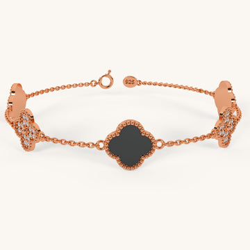 Midnight Love Clover Bracelet