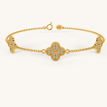 Eternal Diamond Clover Chain Bracelet