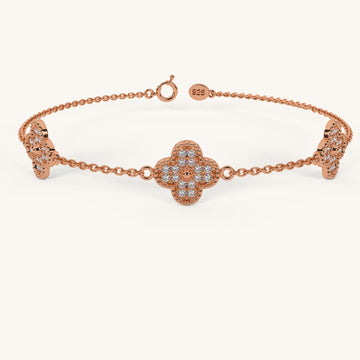 Eternal Diamond Clover Chain Bracelet