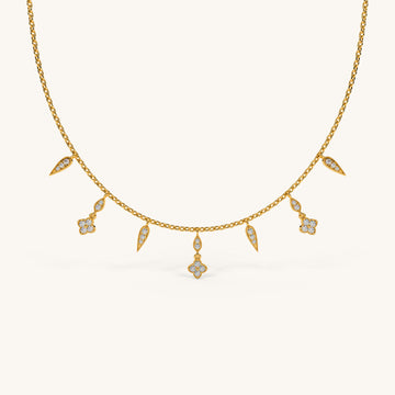 Zariah Bloom Drop Necklace in 92.5 Sterling Silver