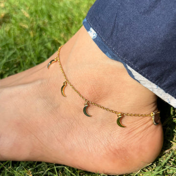 Crescent Anklet in 92.5 Sterling Silver