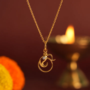 Ganpati Swirl Necklace in 92.5 Sterling Silver