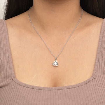 Rose Solitaire Necklace in 92.5 Sterling Silver