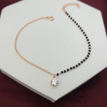 Eclipse Solitaire Anklet in 92.5 Sterling