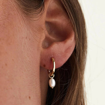 Pearl Cascade Hoops in 92.5 Sterling Silver
