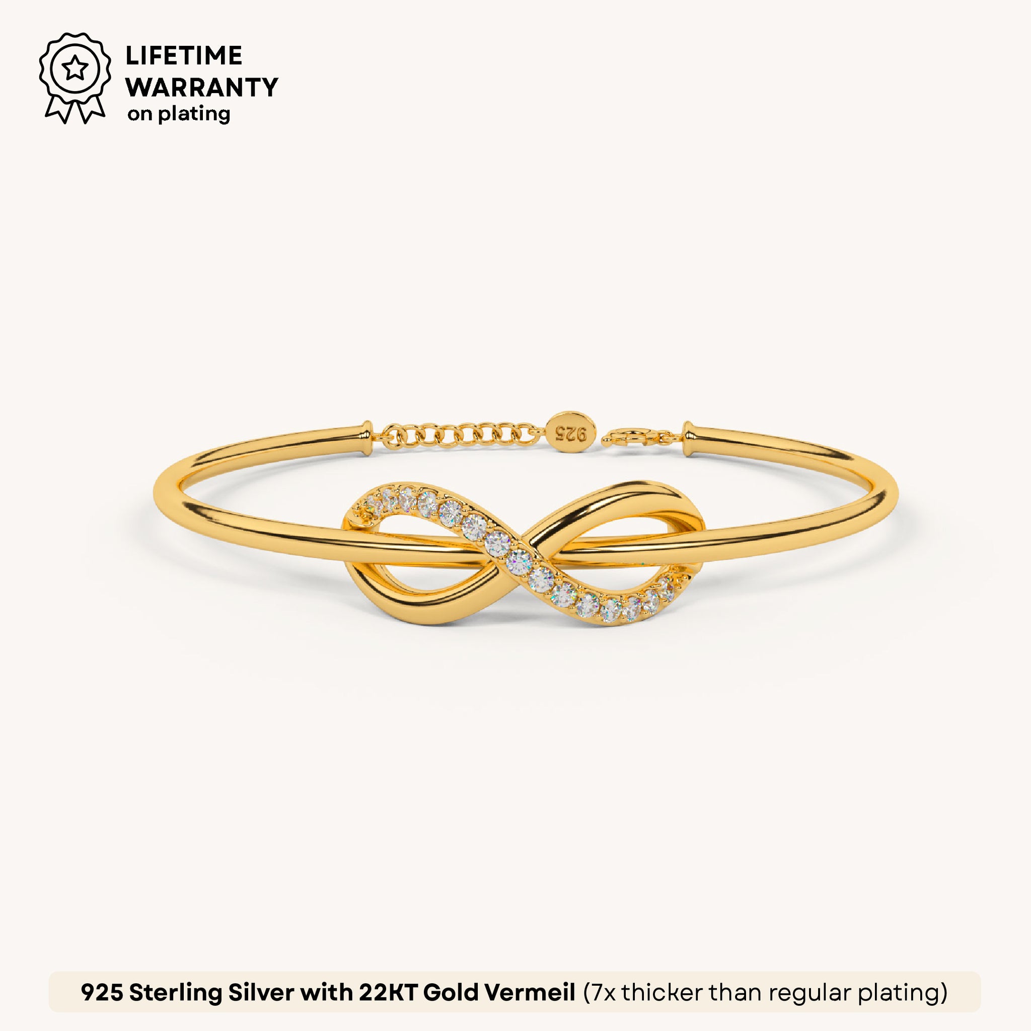 Infinity Grace Cuff Bracelet in 92.5 Sterling Silver