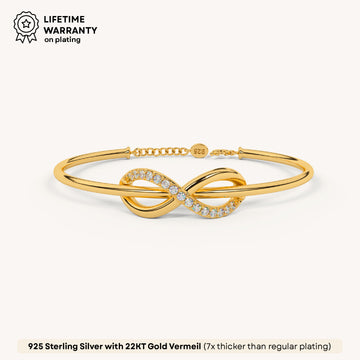 Infinity Grace Cuff Bracelet in 92.5 Sterling Silver