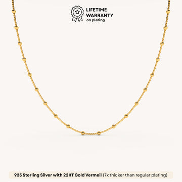 Beaded Luxe Chain Necklace in 92.5 Sterling Silver