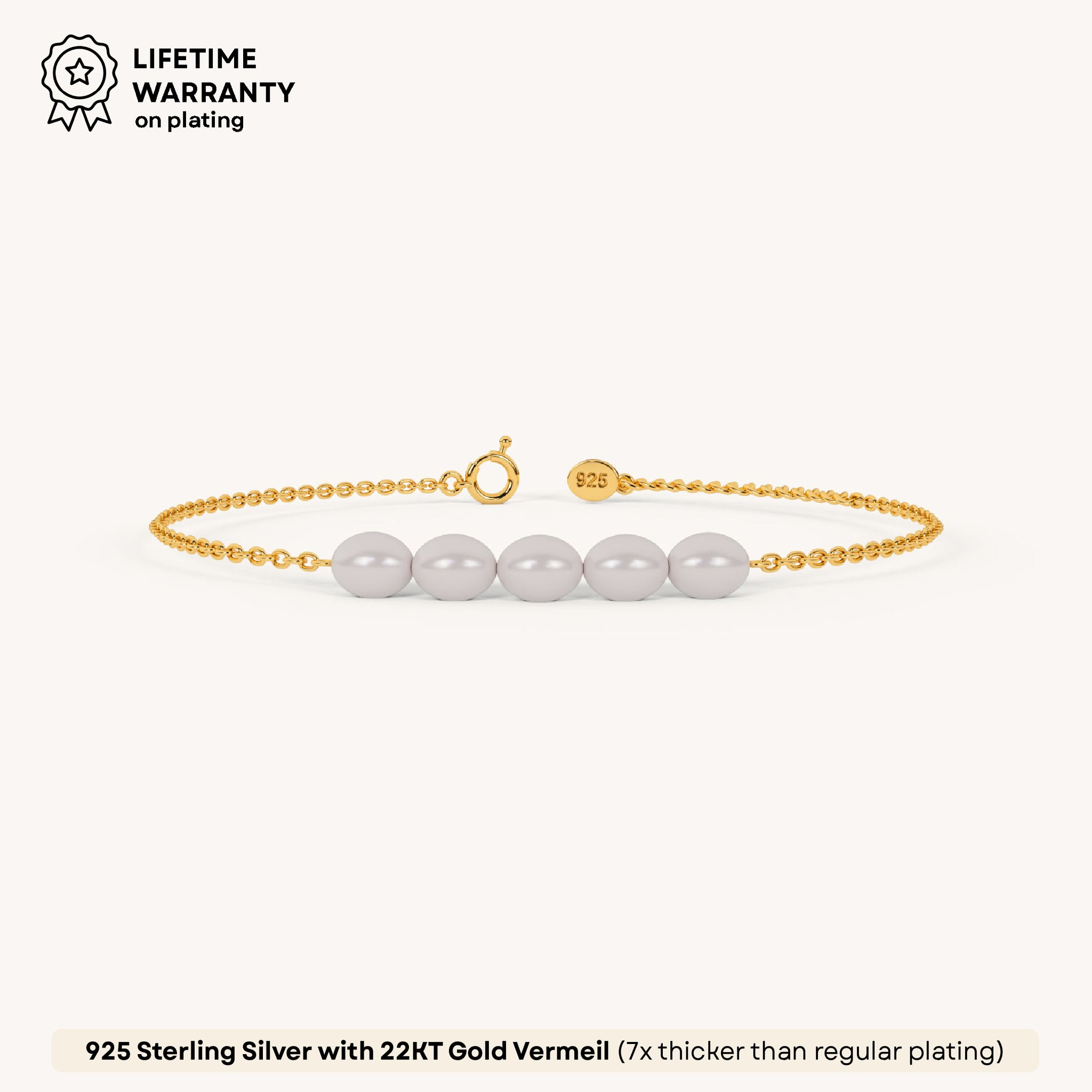 Shell Pearl Bracelet in Sterling Silver