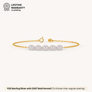 Shell Pearl Bracelet in Sterling Silver