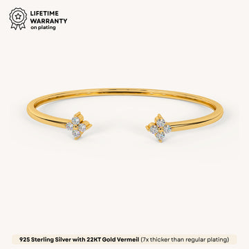 Zenith Clover Diamond Bracelet in 92.5 Sterling Silver