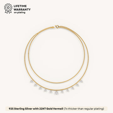 Raaya Drop Anklet in 92.5 Sterling Silver