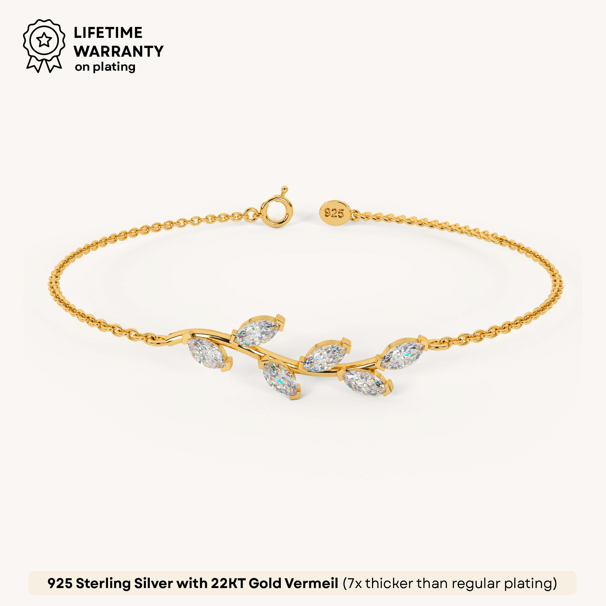 Leaflet Shine Bracelet in 92.5 Sterling Silver