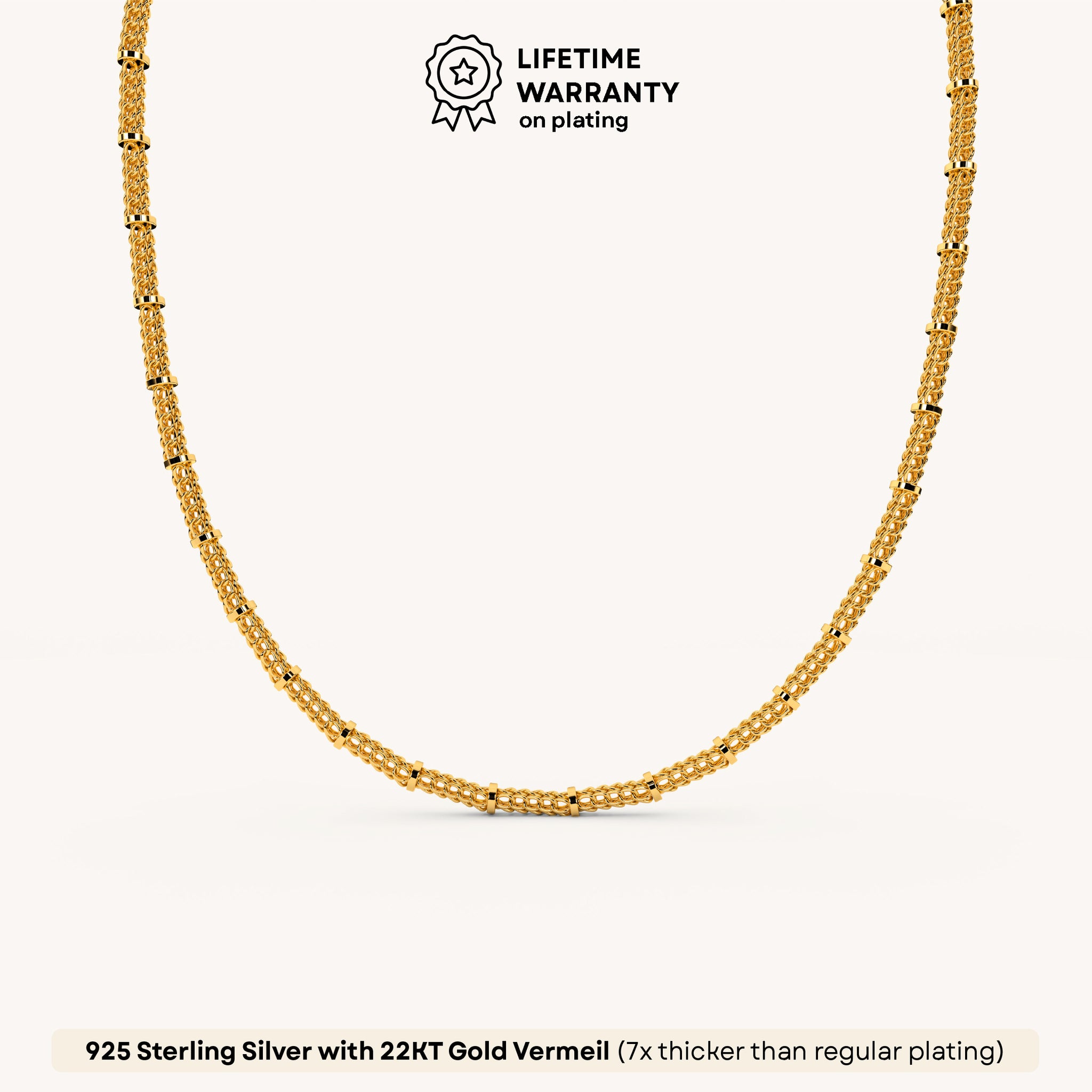 Textured Bead Chain Necklace in 92.5 Sterling Silver